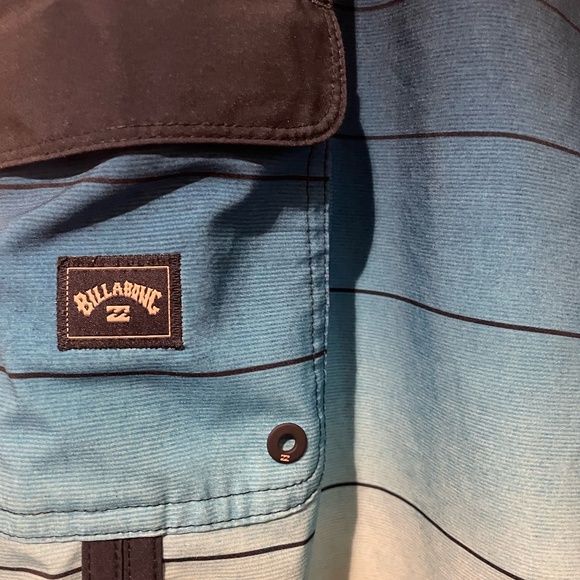 Billabong Recycler Mens Swim Surf Board Shorts 73 Stripe OG Blue Sz 34 - Picture 3 of 8